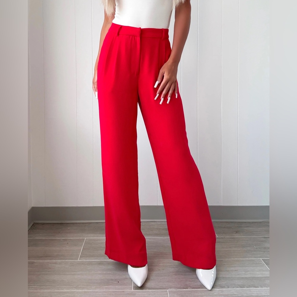 Valette Vibrant Red Wide Leg Pants